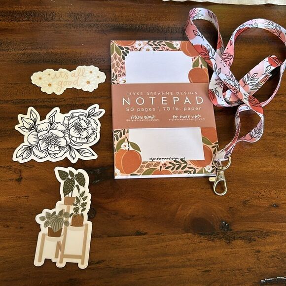 Elyse Breanne Bundle Lanyard Notepad Stickers  all new - Picture 1 of 9